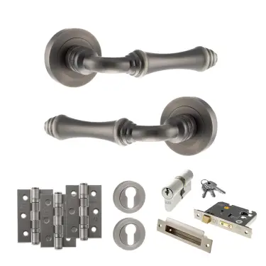 Click Here To Enlarge This Photo Of Atlantic - OE127MBN Old English Durham Door Handle Pack - Matt Gun Metal