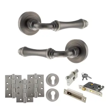 Click Here To Enlarge This Photo Of Atlantic - OE127MBN Old English Durham Door Handle Pack - Matt Gun Metal