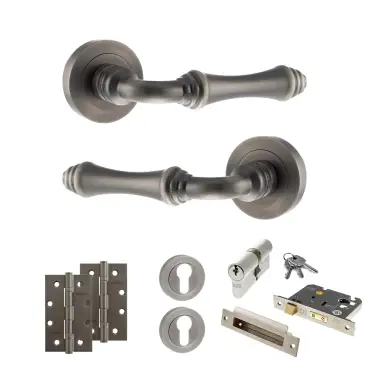 Click Here To Enlarge This Photo Of Atlantic - OE127MBN Old English Durham Door Handle Pack - Matt Gun Metal