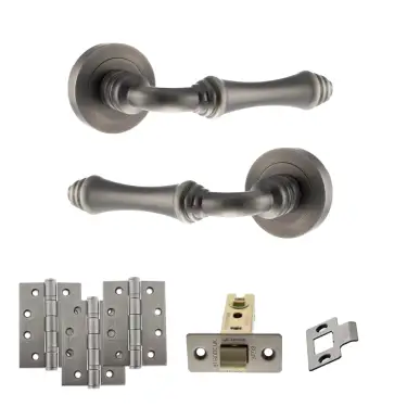 Click Here To Enlarge This Photo Of Atlantic - OE127MBN Old English Durham Door Handle Pack - Matt Gun Metal