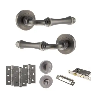 Click Here To Enlarge This Photo Of Atlantic - OE127MBN Old English Durham Door Handle Pack - Matt Gun Metal