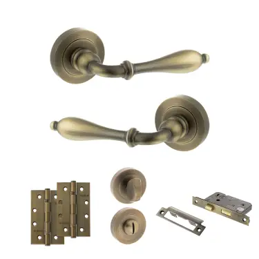 Click Here To Enlarge This Photo Of Atlantic - OE142MAB Old English Wrexham Door Handle Pack - Matt Antique Brass