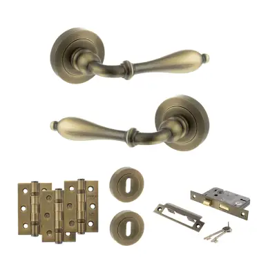 Click Here To Enlarge This Photo Of Atlantic - OE142MAB Old English Wrexham Door Handle Pack - Matt Antique Brass