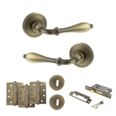 Click Here To Enlarge This Photo Of Atlantic - OE142MAB Old English Wrexham Door Handle Pack - Matt Antique Brass