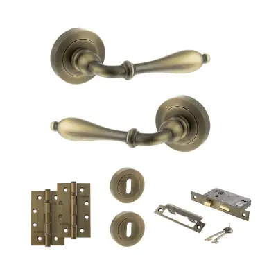 Click Here To Enlarge This Photo Of Atlantic - OE142MAB Old English Wrexham Door Handle Pack - Matt Antique Brass