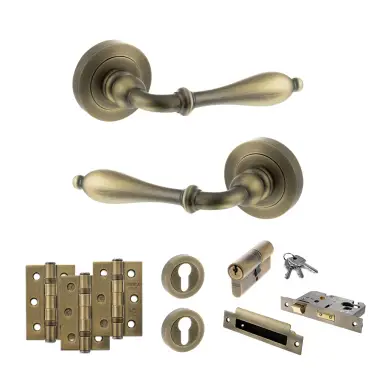 Click Here To Enlarge This Photo Of Atlantic - OE142MAB Old English Wrexham Door Handle Pack - Matt Antique Brass