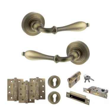 Click Here To Enlarge This Photo Of Atlantic - OE142MAB Old English Wrexham Door Handle Pack - Matt Antique Brass