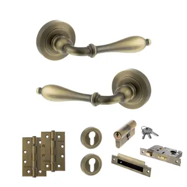 Click Here To Enlarge This Photo Of Atlantic - OE142MAB Old English Wrexham Door Handle Pack - Matt Antique Brass