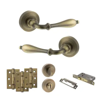 Click Here To Enlarge This Photo Of Atlantic - OE142MAB Old English Wrexham Door Handle Pack - Matt Antique Brass