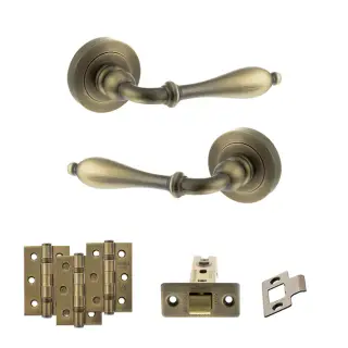 Atlantic - OE142MAB Old English Wrexham Door Handle Pack - Matt Antique Brass