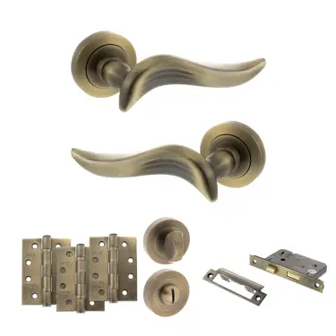 Click Here To Enlarge This Photo Of Atlantic - OE144MAB Old English Oxford Door Handle Pack - Matt Antique Brass