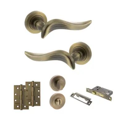 Click Here To Enlarge This Photo Of Atlantic - OE144MAB Old English Oxford Door Handle Pack - Matt Antique Brass