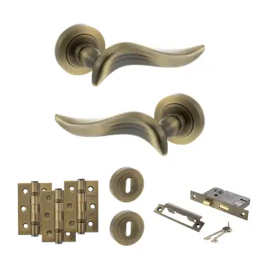 Click Here To Enlarge This Photo Of Atlantic - OE144MAB Old English Oxford Door Handle Pack - Matt Antique Brass