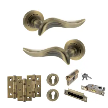 Click Here To Enlarge This Photo Of Atlantic - OE144MAB Old English Oxford Door Handle Pack - Matt Antique Brass