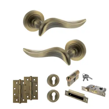 Click Here To Enlarge This Photo Of Atlantic - OE144MAB Old English Oxford Door Handle Pack - Matt Antique Brass