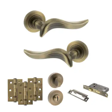 Click Here To Enlarge This Photo Of Atlantic - OE144MAB Old English Oxford Door Handle Pack - Matt Antique Brass
