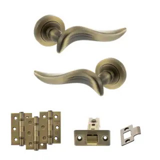 Atlantic - OE144MAB Old English Oxford Door Handle Pack - Matt Antique Brass