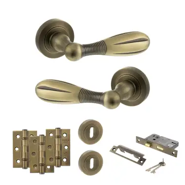 Click Here To Enlarge This Photo Of Atlantic - OE175MAB Old English Cambridge Door Handle Pack - Matt Antique Brass