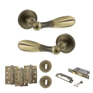 Click Here To Enlarge This Photo Of Atlantic - OE175MAB Old English Cambridge Door Handle Pack - Matt Antique Brass