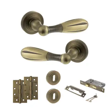 Click Here To Enlarge This Photo Of Atlantic - OE175MAB Old English Cambridge Door Handle Pack - Matt Antique Brass