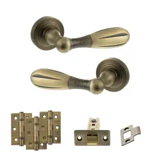 Atlantic - OE175MAB Old English Cambridge Door Handle Pack - Matt Antique Brass