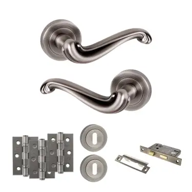 Click Here To Enlarge This Photo Of Atlantic - OE177MBN Old English Colchester Door Handle Pack - Matt Gun Metal