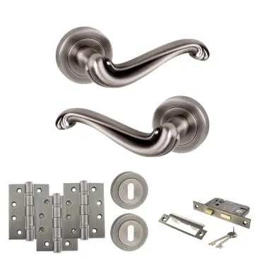 Click Here To Enlarge This Photo Of Atlantic - OE177MBN Old English Colchester Door Handle Pack - Matt Gun Metal