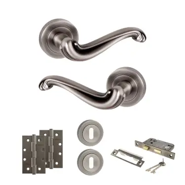 Click Here To Enlarge This Photo Of Atlantic - OE177MBN Old English Colchester Door Handle Pack - Matt Gun Metal