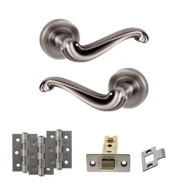 Click Here To Enlarge This Photo Of Atlantic - OE177MBN Old English Colchester Door Handle Pack - Matt Gun Metal