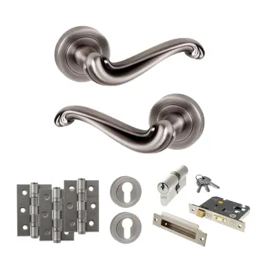 Click Here To Enlarge This Photo Of Atlantic - OE177MBN Old English Colchester Door Handle Pack - Matt Gun Metal