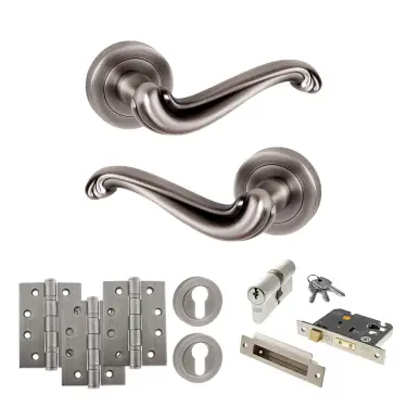 Click Here To Enlarge This Photo Of Atlantic - OE177MBN Old English Colchester Door Handle Pack - Matt Gun Metal
