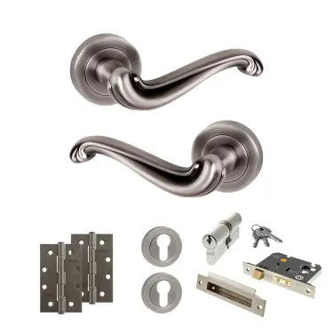 Click Here To Enlarge This Photo Of Atlantic - OE177MBN Old English Colchester Door Handle Pack - Matt Gun Metal