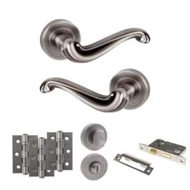 Click Here To Enlarge This Photo Of Atlantic - OE177MBN Old English Colchester Door Handle Pack - Matt Gun Metal