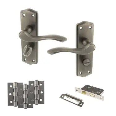 Click Here To Enlarge This Photo Of Atlantic - OE178 Old English Warwick Door Handle on Plate Pack - Matt Gun Metal