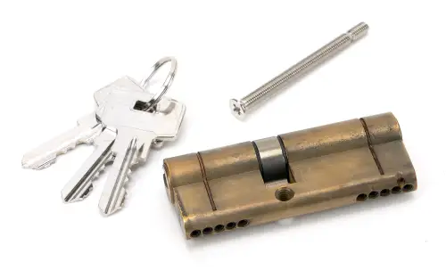 Click Here To Enlarge This Photo Of 45815 From The Anvil Aged Brass 35/45 5pin Euro Profile Double Cylinder