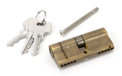 Click Here To Enlarge This Photo Of 45827 From The Anvil Aged Brass 35/35 5pin Euro Profile Double Cylinder (Keyed Alike)