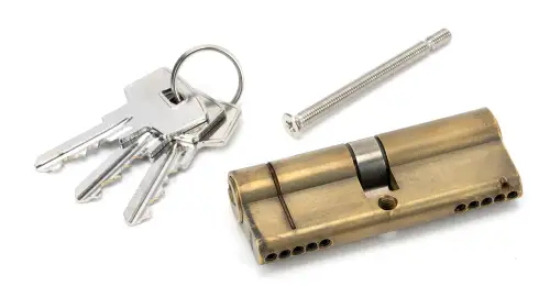 Click Here To Enlarge This Photo Of 45831 From The Anvil Aged Brass 40/40 5pin Euro Profile Double Cylinder (Keyed Alike)