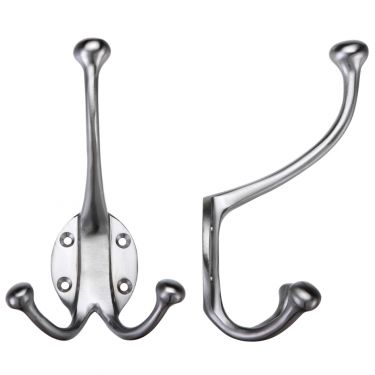 Click Here To Enlarge This Photo Of FB73SC - Zoo Hardware Fulton & Bray Double Hat and Coat Hook Satin Chrome