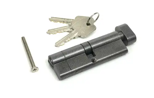 Click Here To Enlarge This Photo Of 45862 From The Anvil Pewter 45/45 5pin Euro Profile Cylinder & Turn