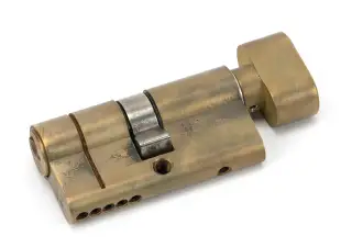 45867 From The Anvil Aged Brass 30/30 5pin Euro Profile Cylinder & Turn (Keyed Alike)