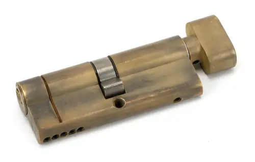 Click Here To Enlarge This Photo Of 45875 From The Anvil Aged Brass 40/40 5pin Euro Profile Cylinder & Turn (Keyed Alike)