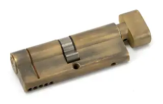 45875 From The Anvil Aged Brass 40/40 5pin Euro Profile Cylinder & Turn (Keyed Alike)