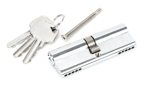 Click Here To Enlarge This Photo Of 46243 From The Anvil Polished Chrome 45/45 5pin Euro Profile Double Cylinder