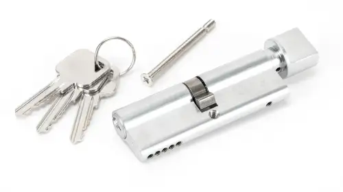 Click Here To Enlarge This Photo Of 46267 From The Anvil Polished Chrome 45/45 5pin Euro Profile Cylinder & Turn