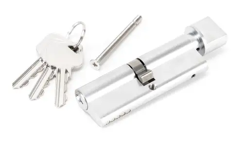 Click Here To Enlarge This Photo Of 46268 From The Anvil Satin Chrome 45/45 5pin Euro Profile Cylinder & Turn