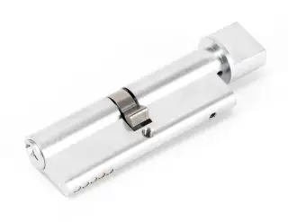 46268 From The Anvil Satin Chrome 45/45 5pin Euro Profile Cylinder & Turn