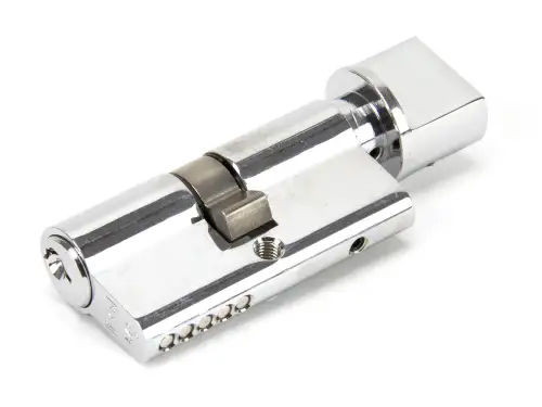 Click Here To Enlarge This Photo Of 46270 From The Anvil Polished Chrome 30/30 5pin Euro Profile Cylinder & Turn (Keyed Alike)