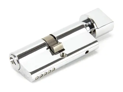 Click Here To Enlarge This Photo Of 46273 From The Anvil Polished Chrome 35/35 5pin Euro Profile Cylinder & Turn (Keyed Alike)