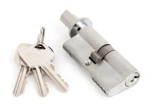 Click Here To Enlarge This Photo Of 46274 From The Anvil Satin Chrome 35/35 5pin Euro Profile Cylinder & Turn (Keyed Alike)
