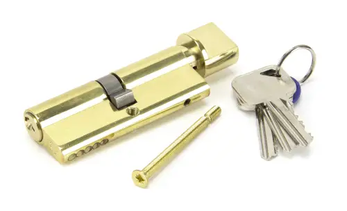 Click Here To Enlarge This Photo Of 46275 From The Anvil Brass 40/40 5pin Euro Profile Cylinder & Turn (Keyed Alike)